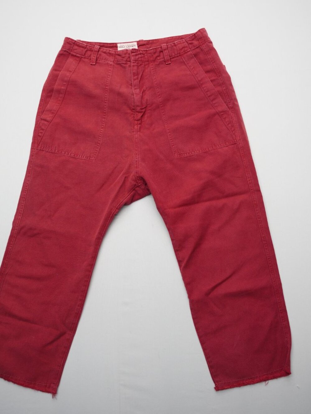 Nili Lotan Luna Linen Blend Pants in Sunkissed Red Size 6 - Picture 3 of 12